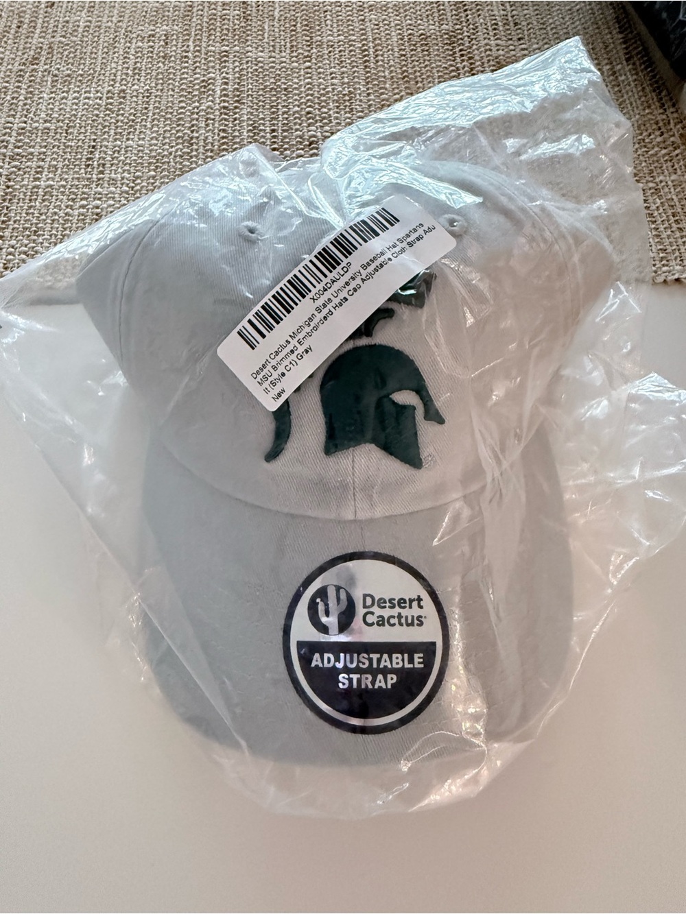 Michigan State University Gray Baseball Cap with Adjustable Strap